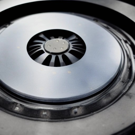 A worn clutch disc and pressure plate showing clear signs of heat stress.