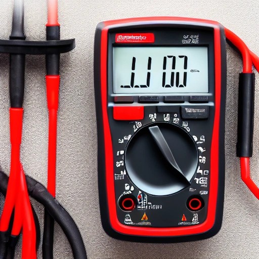 Using a multimeter to measure parasitic draw on a Dodge Charger battery.
